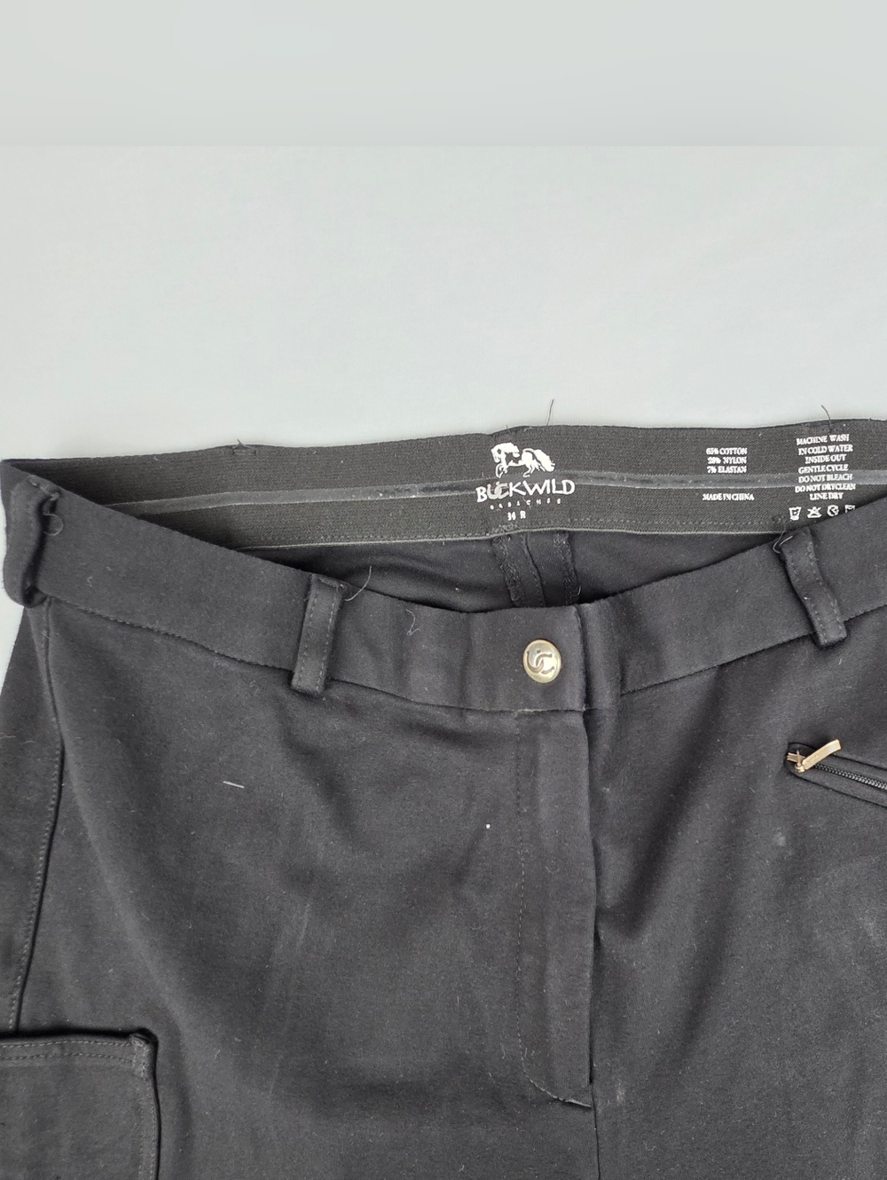 Buckwild Breeches Curvey Mare 34R Full Seat Breeches Cotton Blend Equestrian